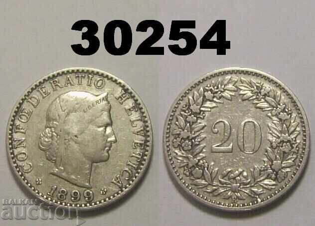 Switzerland 20 rapen 1899 Switzerland 20 rapen 1899