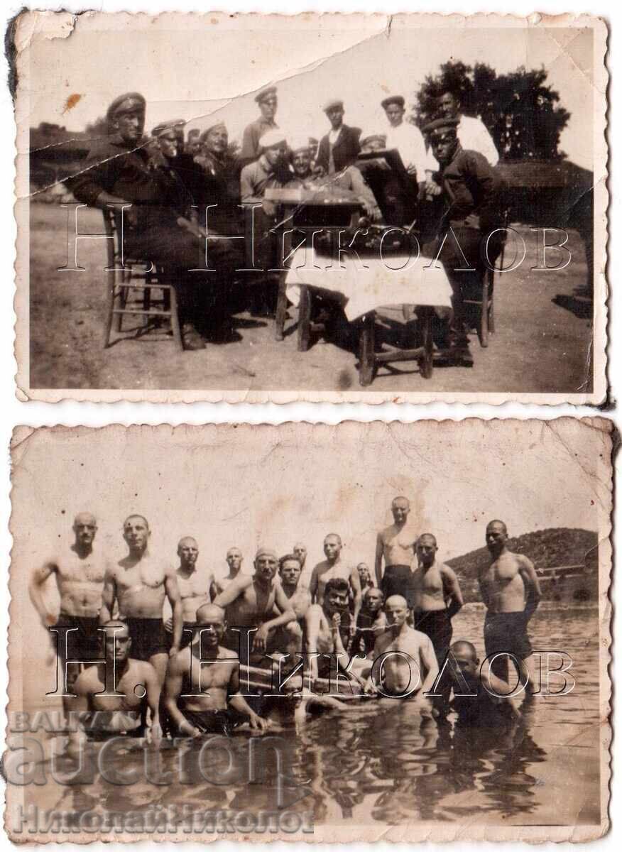1941 2x SMALL OLD PHOTOS BURGAS MILITARY PHOTOS REMBRANDT D460