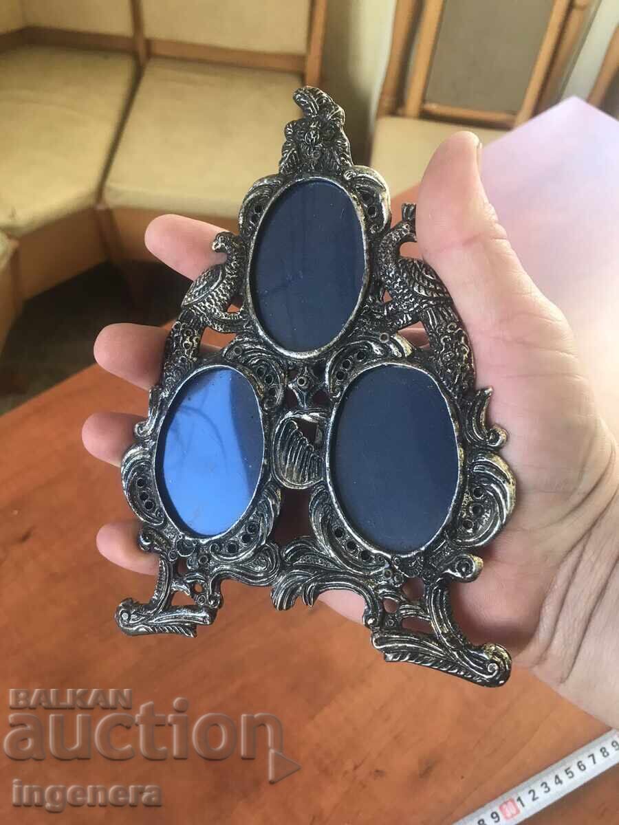 PHOTO FRAME, TRIPLE, METAL, ORNAMENTS, RELIEF - 5 PHOTO FRAME, TRIPLE, METAL, ORNAMENTS, RELIEF - 5