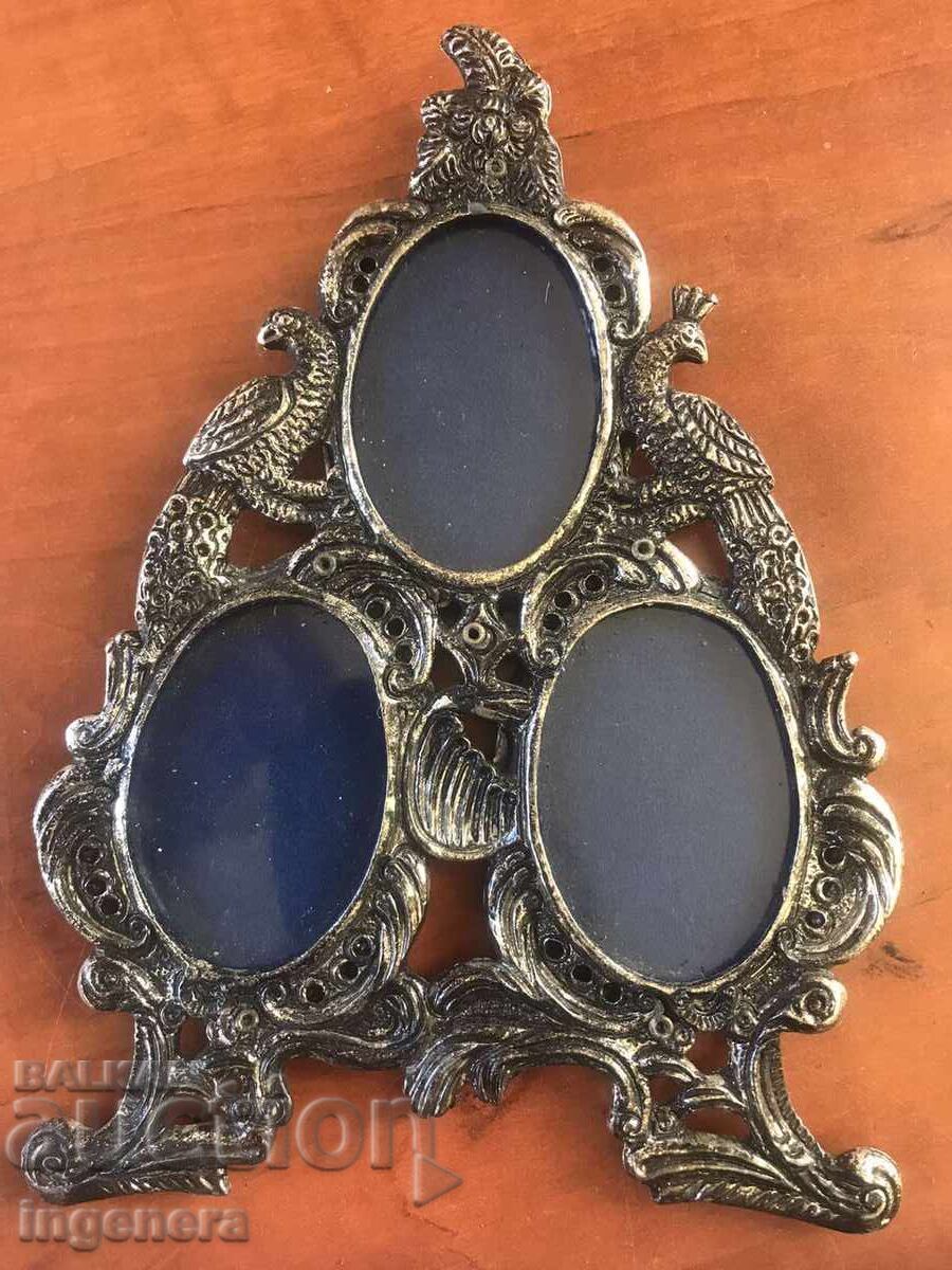 PHOTO FRAME, TRIPLE, METAL, ORNAMENTS, RELIEF PHOTO FRAME, TRIPLE, METAL, ORNAMENTS, RELIEF