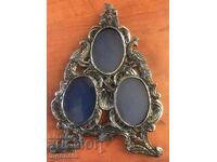 PHOTO FRAME, TRIPLE, METAL, ORNAMENTS, RELIEF