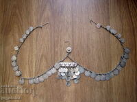 old Bulgarian folk silver-plated costume jewelry breastplate