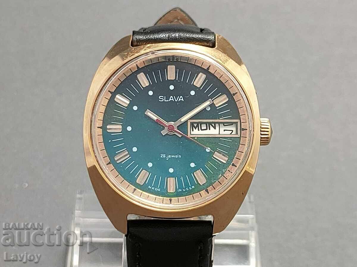 Slava 26 jewels *** Slava*** gold-plated retro watch with price 140.00 BGN | € 71.58 Slava 26 jewels *** Slava*** gold-plated retro watch with price 140.00 BGN | € 71.58