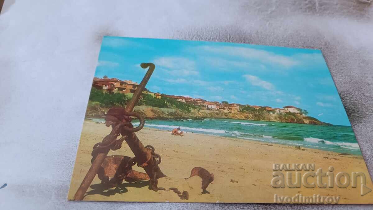 Postcard Sozopol City Beach 1974 Postcard Sozopol City Beach 1974