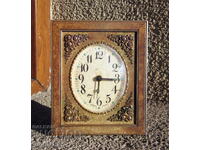 old German table clock alarm clock with ornaments