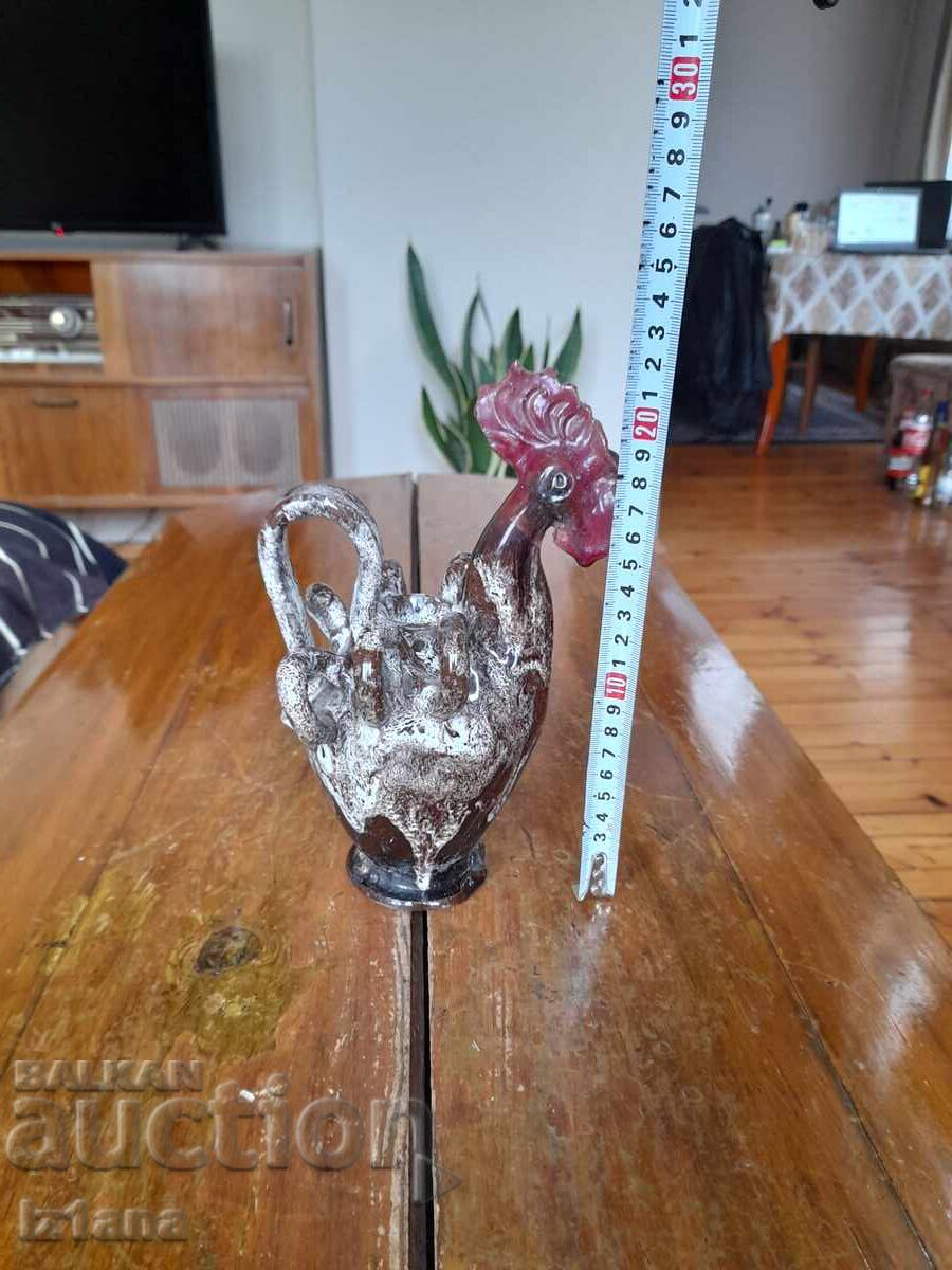 Auction Old ceramic jug Rooster Auction Old ceramic jug Rooster