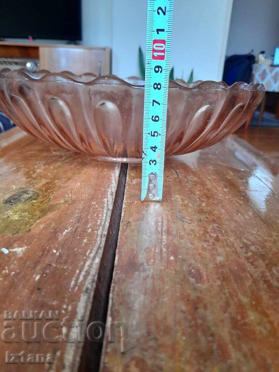 Old glass fruit bowl with price 27.00 BGN | € 13.80 Old glass fruit bowl with price 27.00 BGN | € 13.80