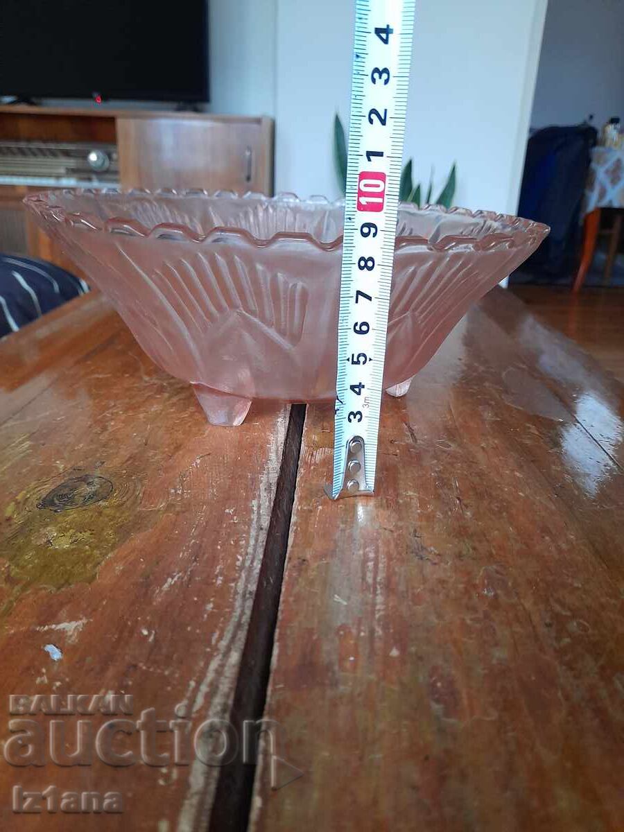 Old glass fruit bowl with price 27.00 BGN | € 13.80