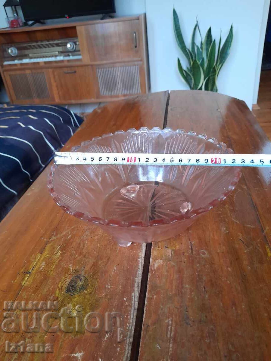 Auction  Old glass fruit bowl