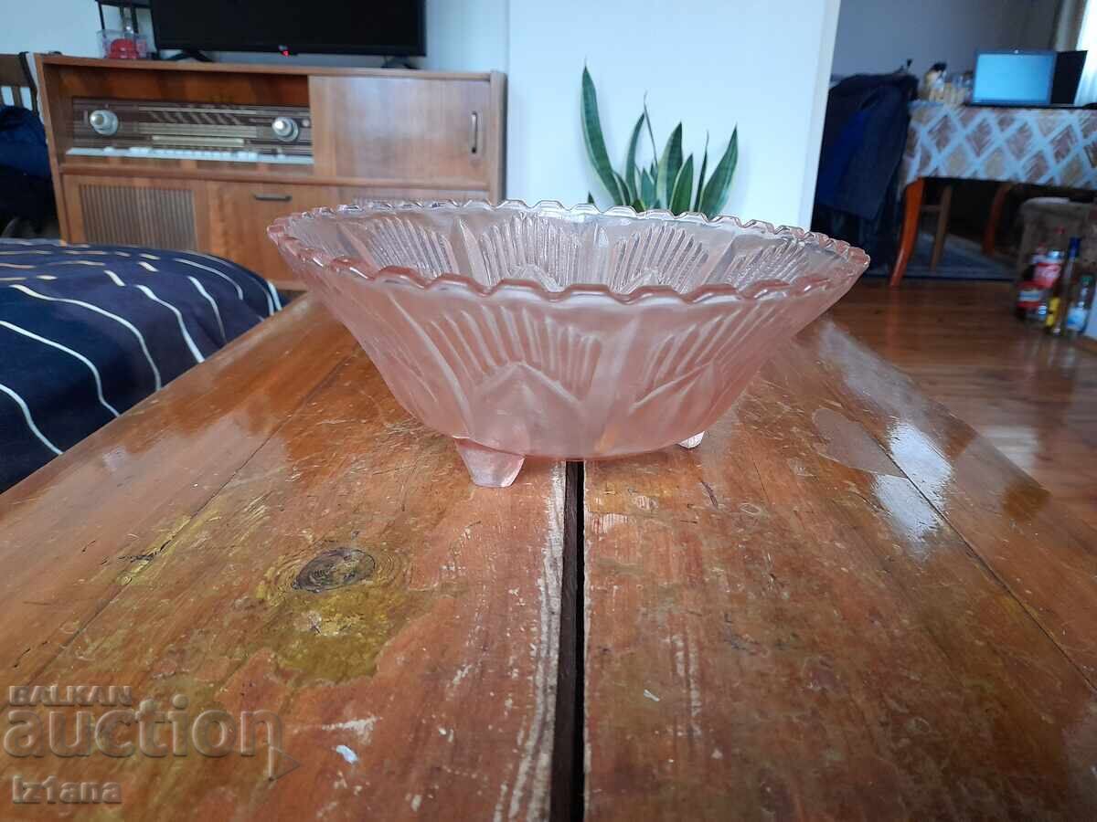 Old glass fruit bowl