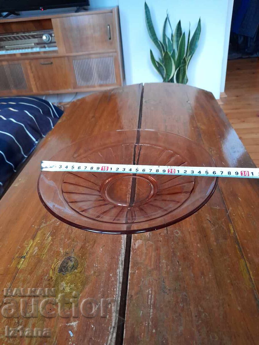 Auction  Old glass fruit bowl