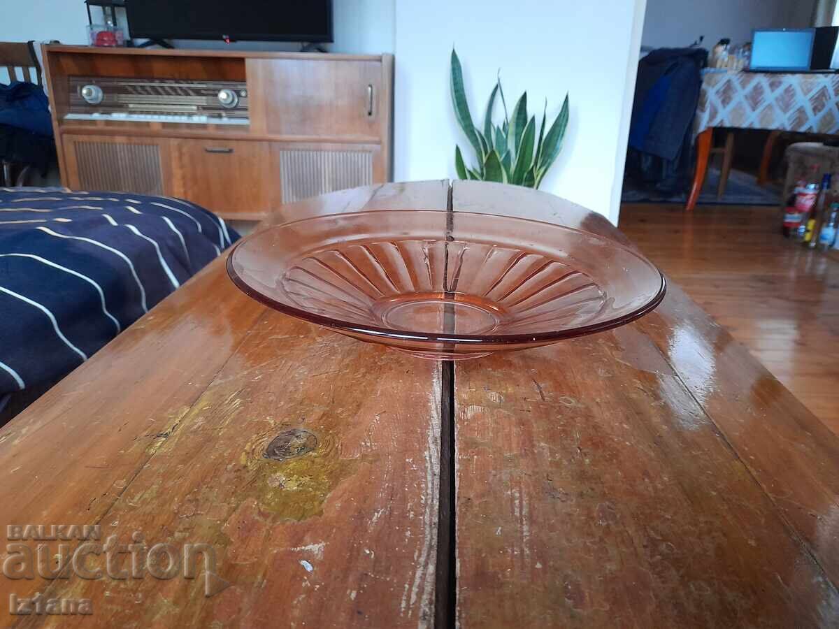 Old glass fruit bowl