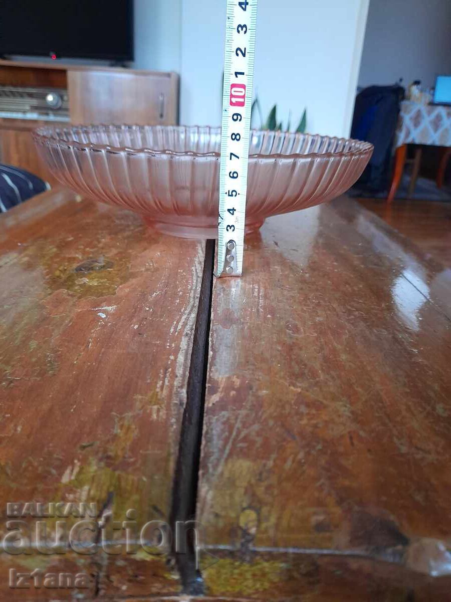 Old glass fruit bowl with price 27.00 BGN | € 13.80