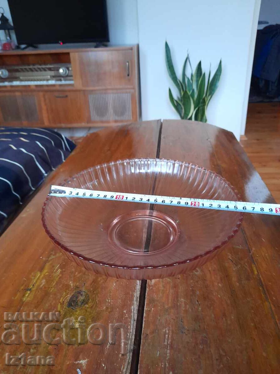 Auction  Old glass fruit bowl