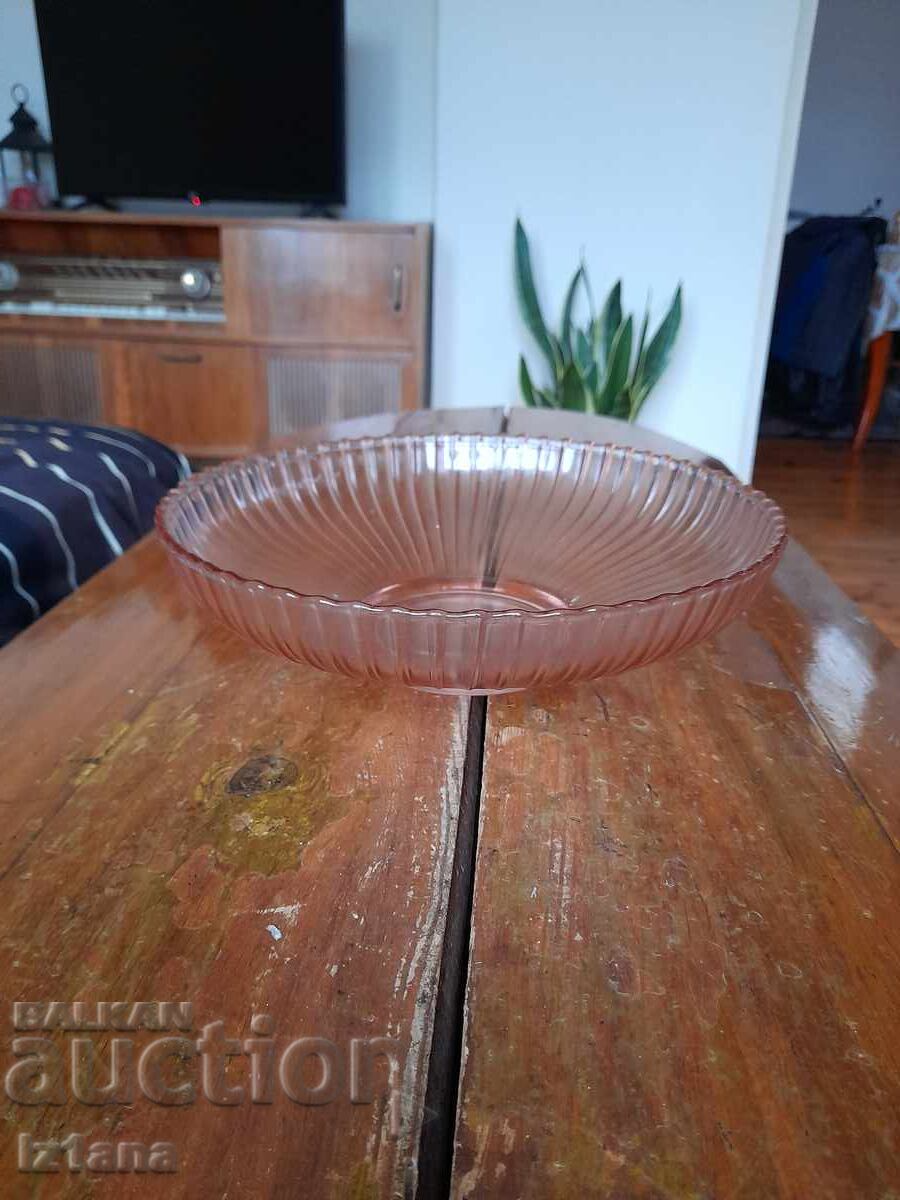 Old glass fruit bowl