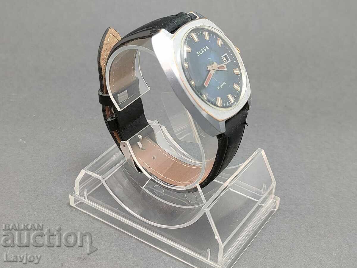 Auction ☭ Slava ☭ Slava*** blue dial retro model Auction ☭ Slava ☭ Slava*** blue dial retro model