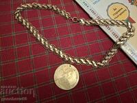 Renaissance jewelry, cord with brass pendant