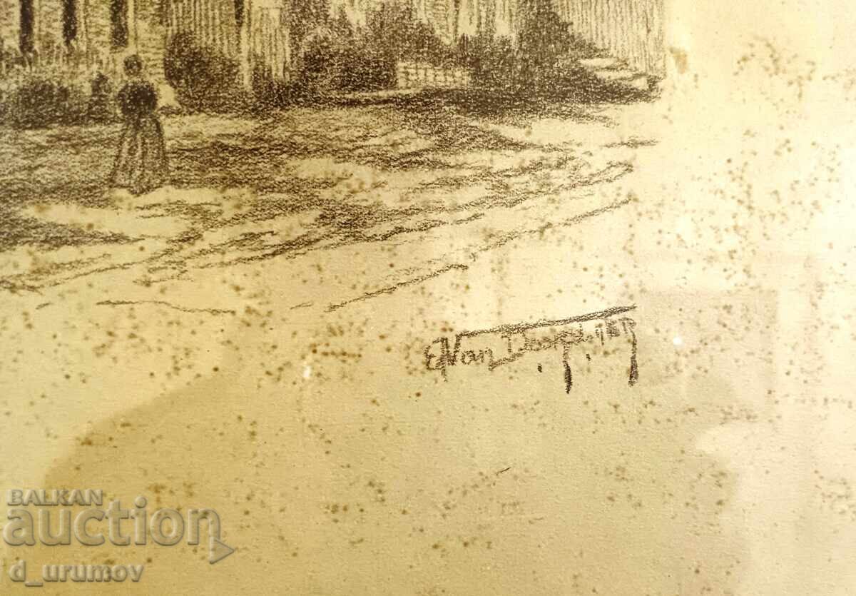 Λιθογραφία του διάσημου Βέλγου καλλιτέχνη Edmond Van Dooren - 5 Λιθογραφία του διάσημου Βέλγου καλλιτέχνη Edmond Van Dooren - 5