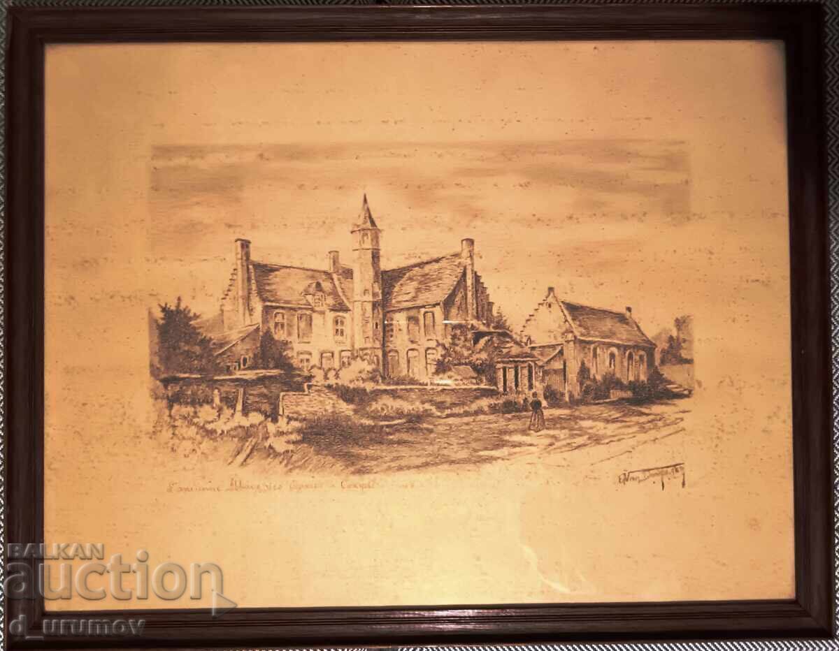 Λιθογραφία του διάσημου Βέλγου καλλιτέχνη Edmond Van Dooren Λιθογραφία του διάσημου Βέλγου καλλιτέχνη Edmond Van Dooren