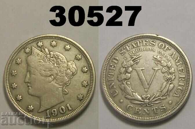 USA 5 cents 1901 USA 5 cents 1901