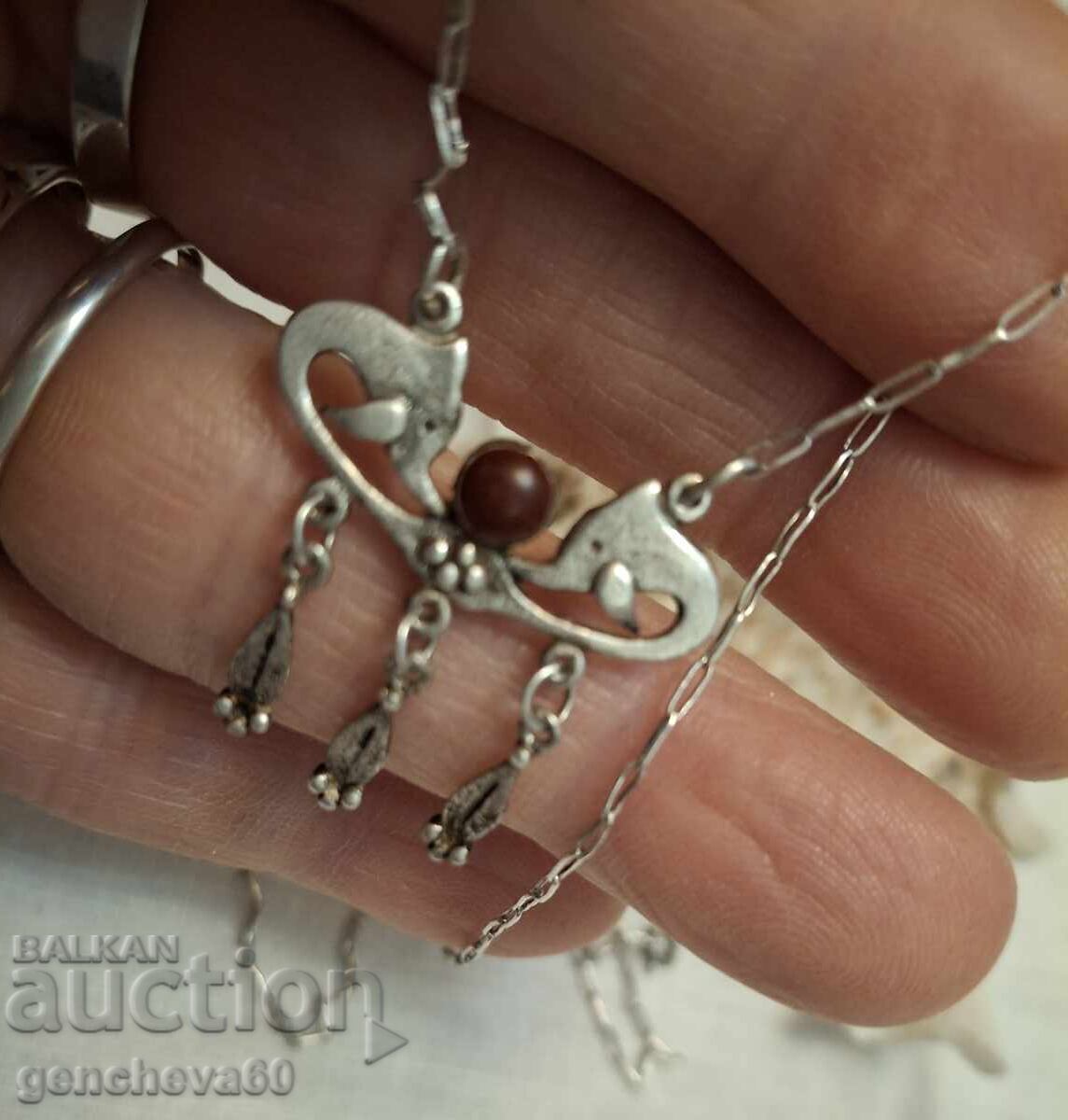 Delivery of Retro necklace, pendant, silver dolphins Delivery of Retro necklace, pendant, silver dolphins