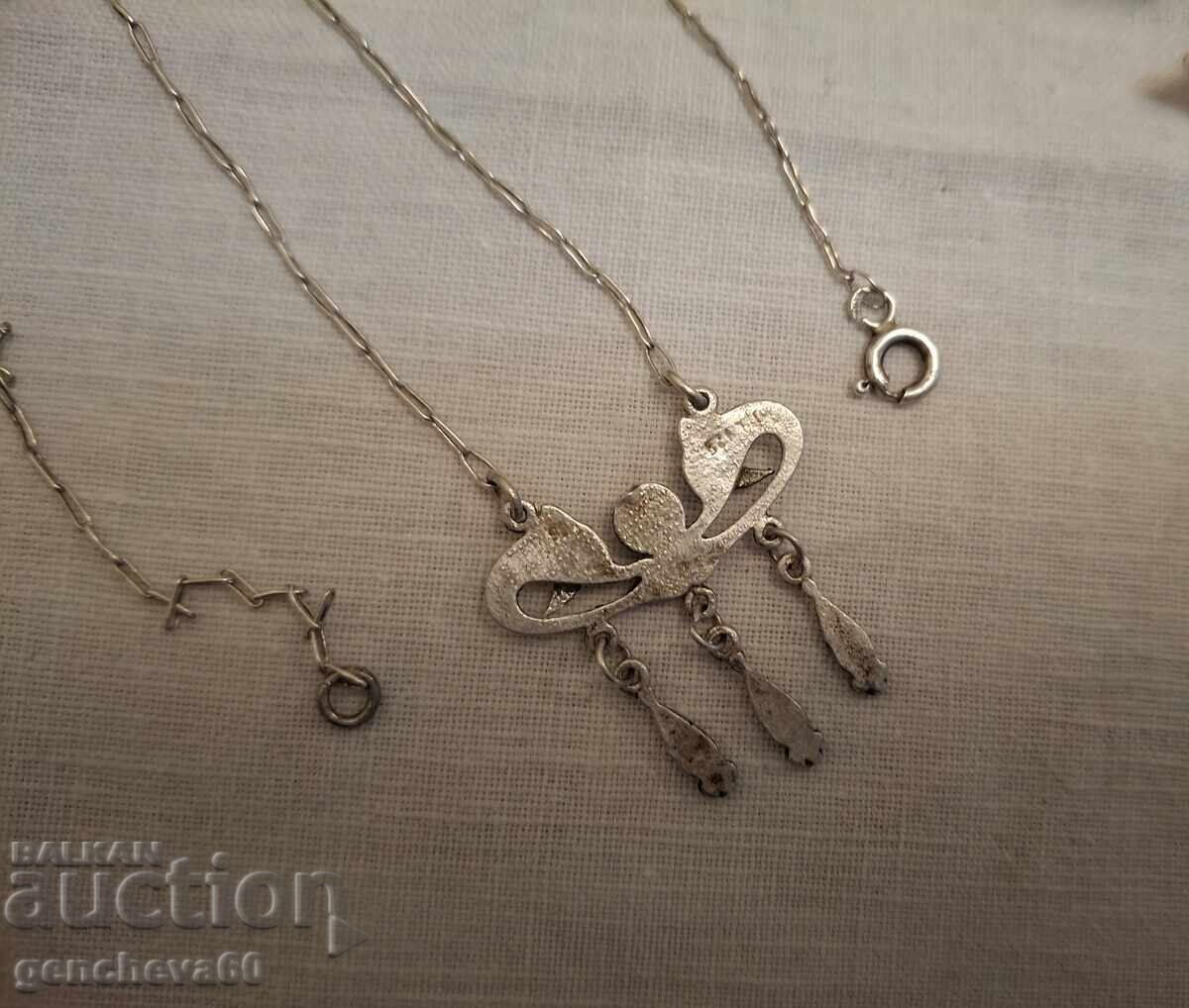 Retro necklace, pendant, silver dolphins - 5 Retro necklace, pendant, silver dolphins - 5