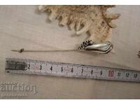 Designer needle, silver, mother-of-pearl