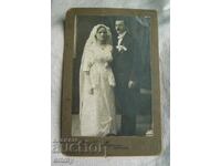 Photo of newlyweds, cardboard - 1914, Sevlievo. Photo Burgas