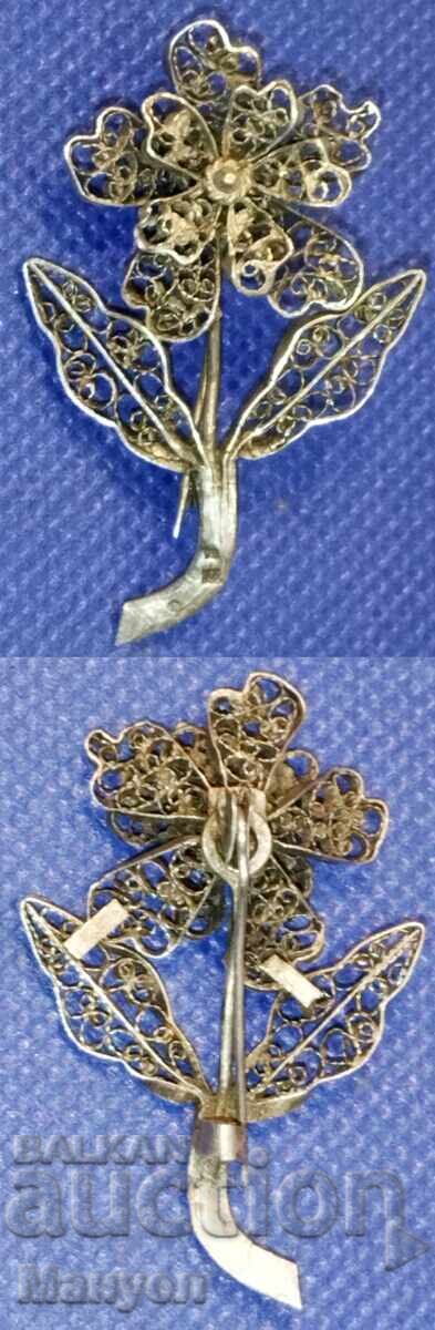 Antique silver brooch - filigree. - 6 Antique silver brooch - filigree. - 6