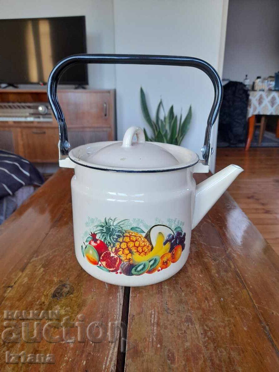 Auction Old enamel teapot Auction Old enamel teapot