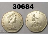 Marea Britanie 50 pence 1981