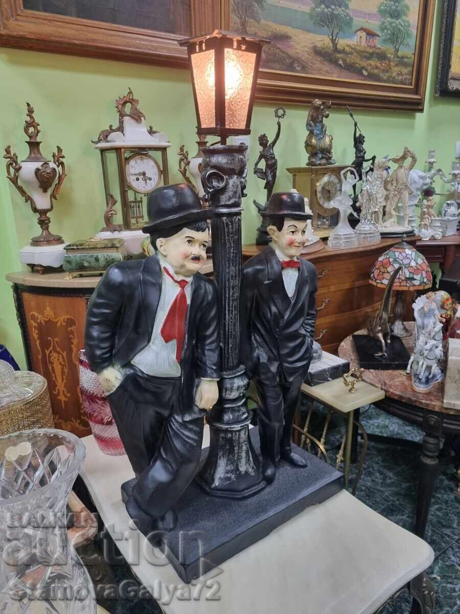 Great large antique figure statuette lamp - 6