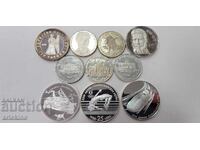 10 pcs. Jubilee silver coins, coin quality