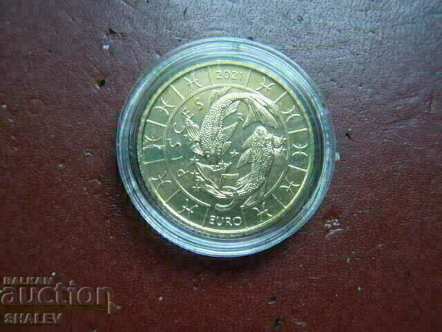 Auction  5 Euro 2021 San Marino "Pisces" - Unc (zodiac - fish)