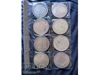 $1 coins - set of 8