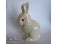 Old Bulgarian socialite porcelain figurine white rabbit