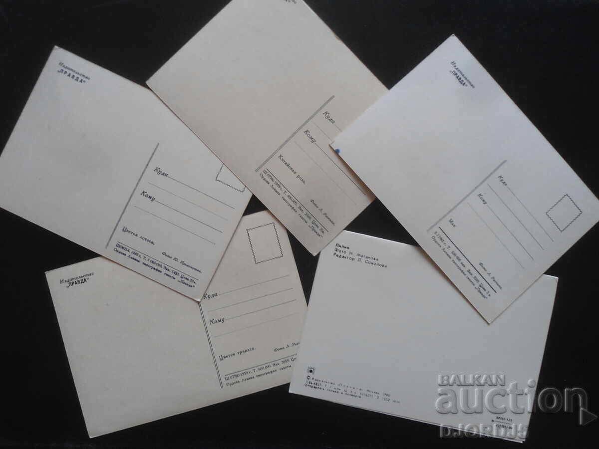 Old Russian greeting cards, 5 pieces with price 1.00 BGN | € 0.51 Old Russian greeting cards, 5 pieces with price 1.00 BGN | € 0.51