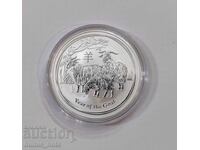 Lunar 1 oz. silver Year of the Goat 2015. Starting at 1 cent.