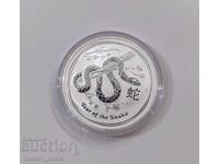 Lunar 1 oz. silver Year of the Snake 2013. Starting at 1 cent.