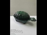 Bohemia glass malachite turtle