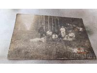 Photo Gatchina Officers man and woman in a meadow 1914