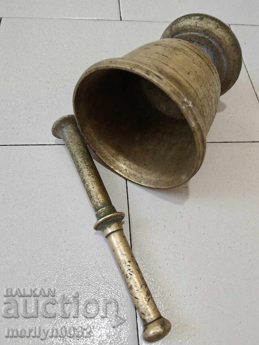 Auction Old bronze mortar with pestle, mortar Auction Old bronze mortar with pestle, mortar