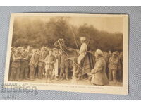 Old German postcard lithograph group of soldiers