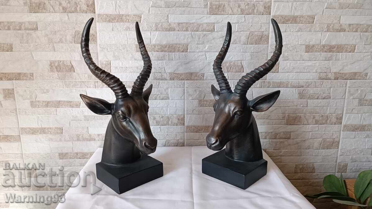 Delivery of Old bookends - bookends - Antelopes - 37cm Delivery of Old bookends - bookends - Antelopes - 37cm