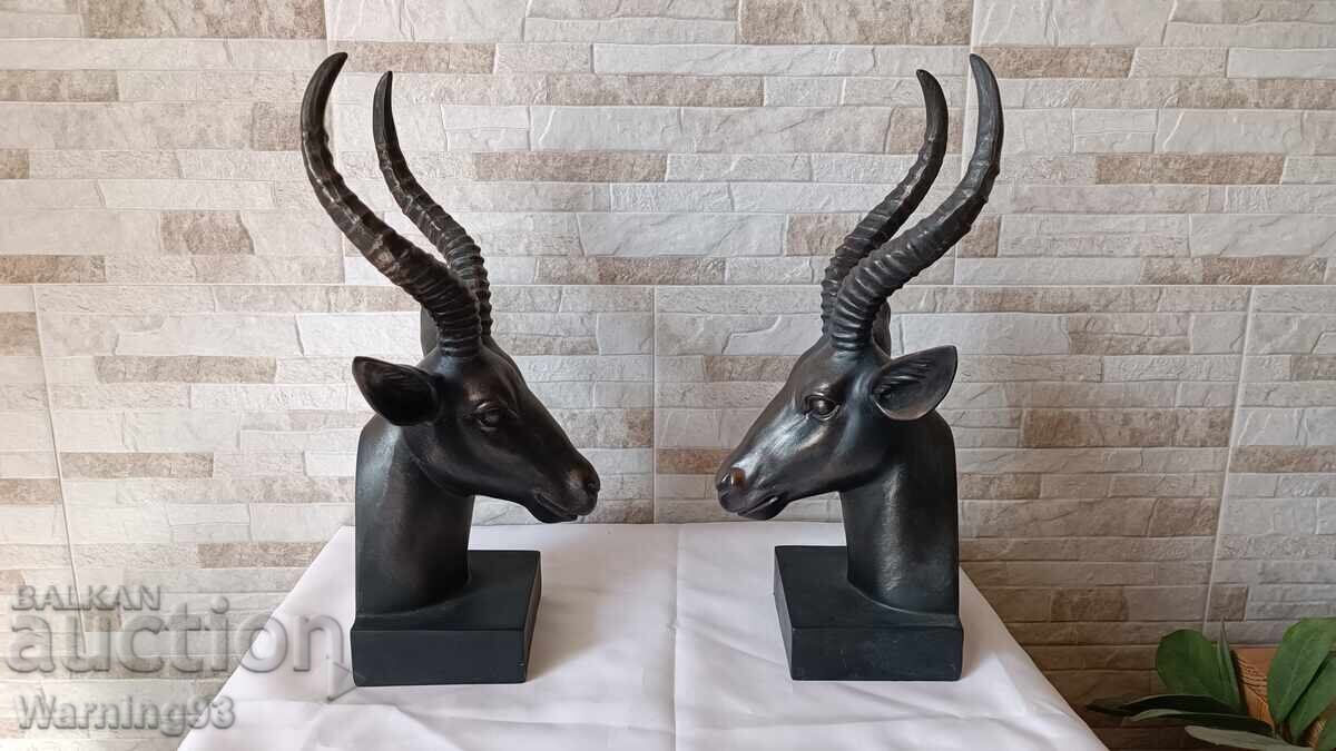 Old bookends - bookends - Antelopes - 37cm - 5 Old bookends - bookends - Antelopes - 37cm - 5