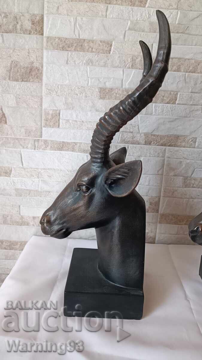 Old bookends - bookends - Antelopes - 37cm - 6 Old bookends - bookends - Antelopes - 37cm - 6