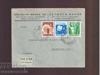 BULGARIA TRAVEL ENVELOPE AIRMAIL SOFIA GERMANY 1938