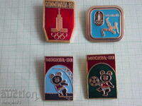 badges - sport - MOSCOW `80 4 pcs