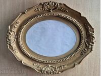 Baroque gold oval frame ellipse tapestry passepartout glass