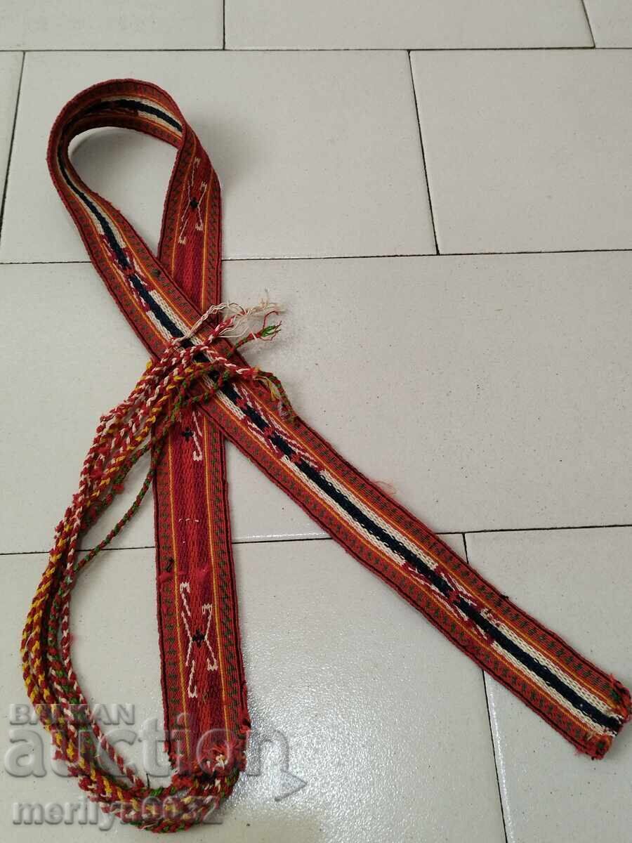 Old hand-woven belt from the beginning of the 20th century, costume, length 1.50 meters - 6 Old hand-woven belt from the beginning of the 20th century, costume, length 1.50 meters - 6
